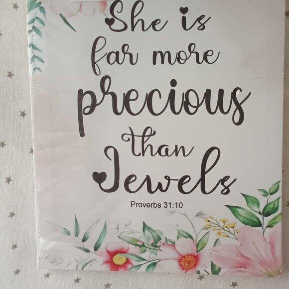 New More Precious than Jewels Proverbs 31 canvas decor wall hanging - Picture 4 of 4